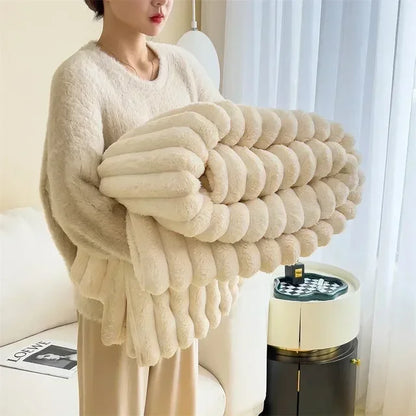 Plush Blanket Warm Thick Soft Luxury Fleece Throw Bed Sofa