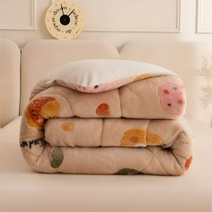 Plush Velvet Pumpkin Snowflake Throw Blanket Cozy Winter Decor