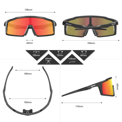Polarized Sports Sunglasses UV Protection Lightweight Grip Frame