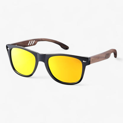 Polarized Wooden Temple Sunglasses UV400 Retro Unisex Eyewear