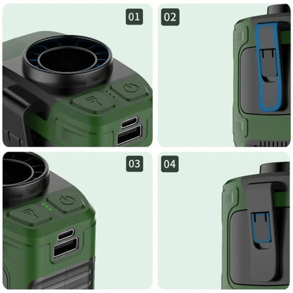 Portable Rechargeable Fan Power Bank Flashlight Outdoor Cooling Device