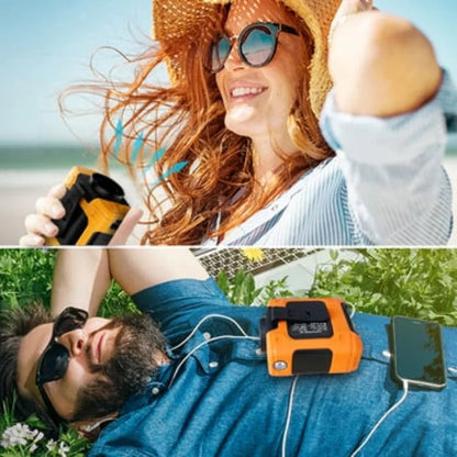 Portable Waist Fan Power Bank Flashlight for Outdoor Use