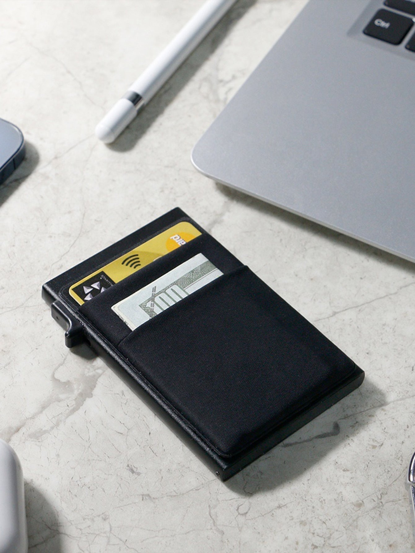 RFID Credit Card Holder Slim Mini Metal Wallet for Men