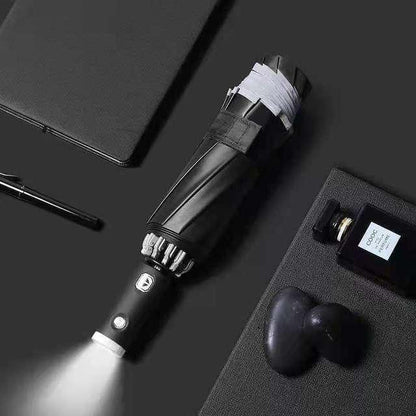 Reflective Safety Umbrella LED Handle Windproof Lightweight Rain Protection