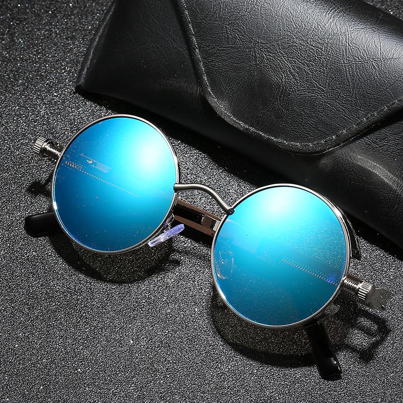 Retro Round Steampunk Sunglasses Polarized UV400 Vintage Unisex Eyewear