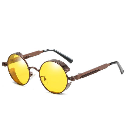 Retro Round Steampunk Sunglasses Polarized UV400 Vintage Unisex Eyewear