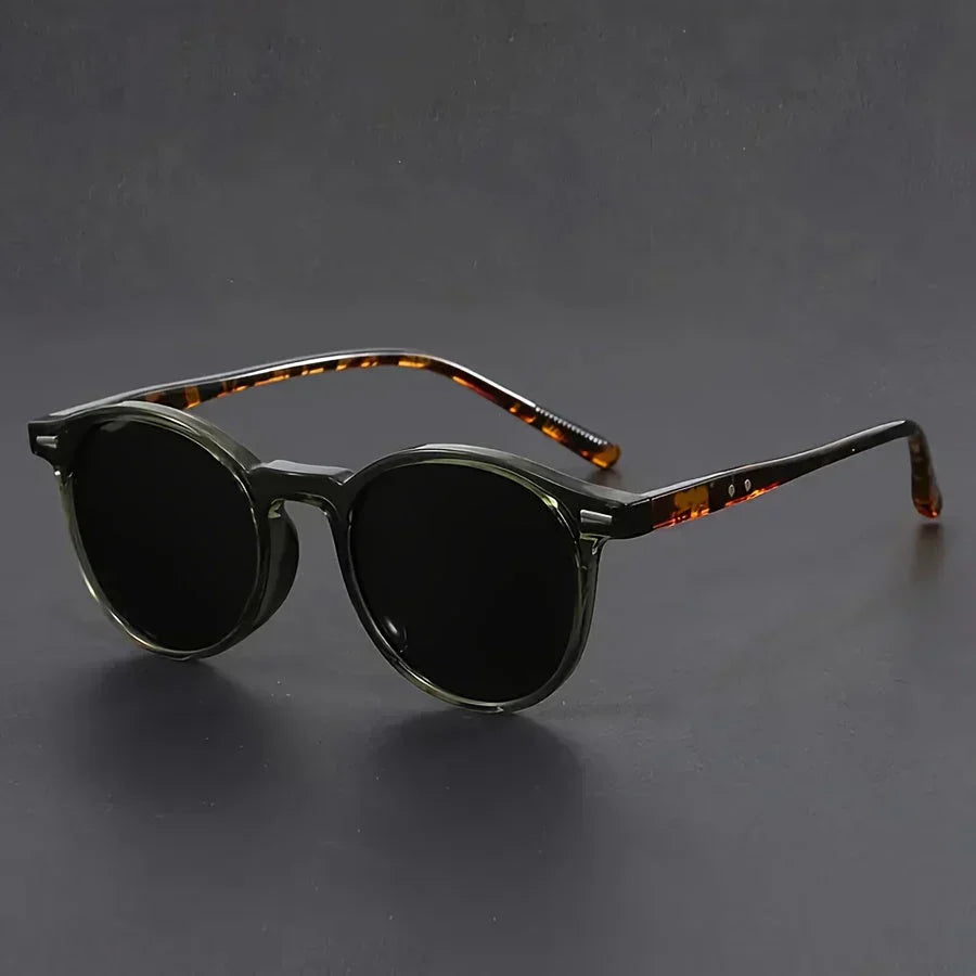 Retro Round Sunglasses Tortoiseshell Lightweight Fashion Eyewear