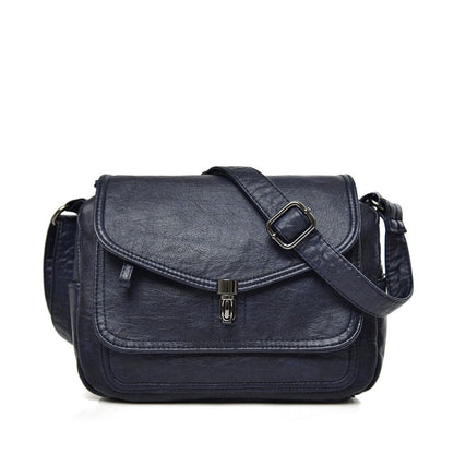Retro Vegan Leather Crossbody Shoulder Bag