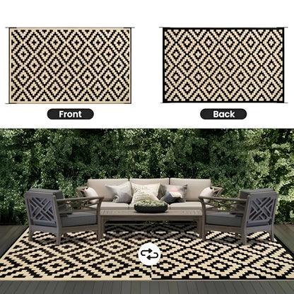 Reversible Outdoor Rug UV Resistant Patio Balcony Camping Mat