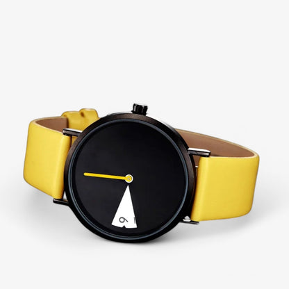 Rotating Dial Womens Watch Elegant Leather Quartz Wristwatch