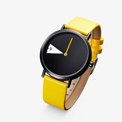 Rotating Dial Womens Watch Elegant Leather Quartz Wristwatch