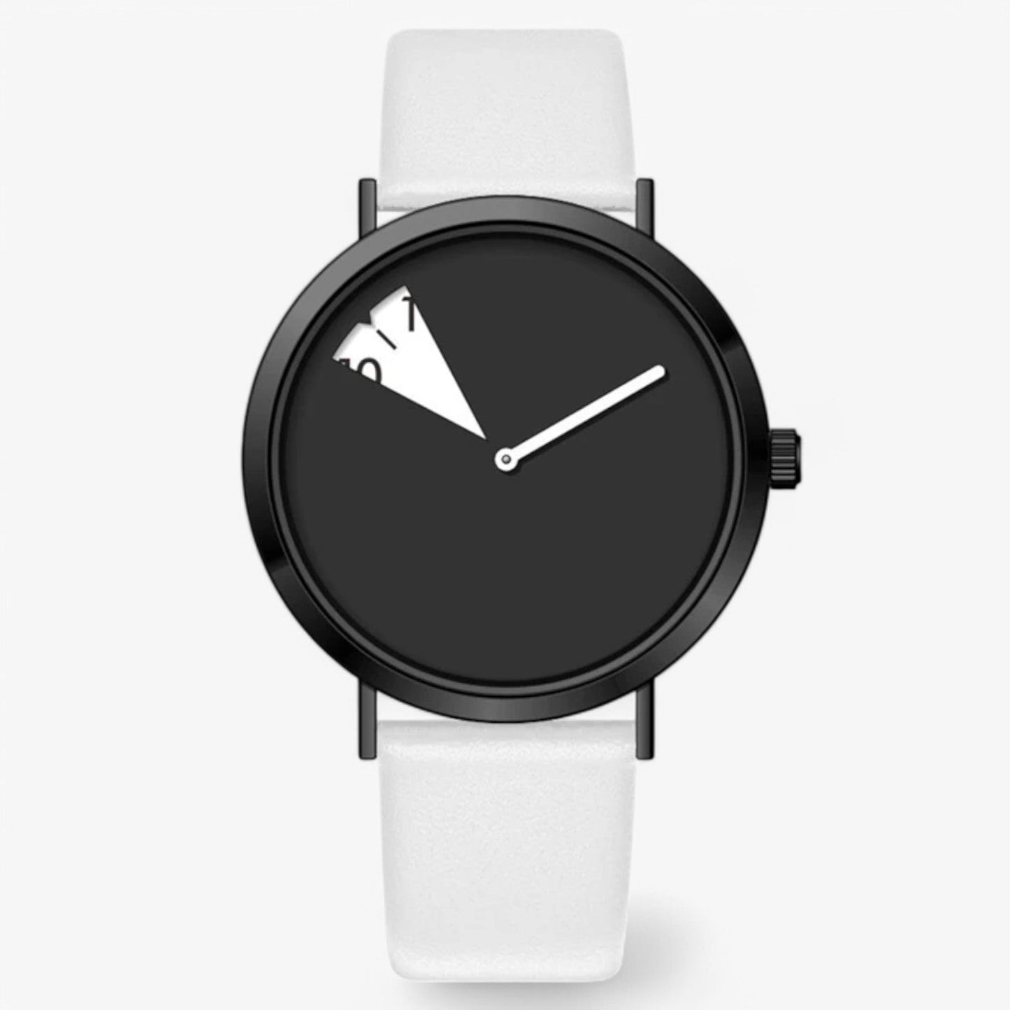 Rotating Dial Womens Watch Elegant Leather Quartz Wristwatch