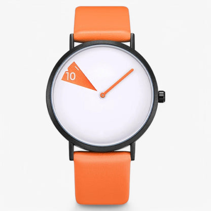Rotating Dial Womens Watch Elegant Leather Quartz Wristwatch