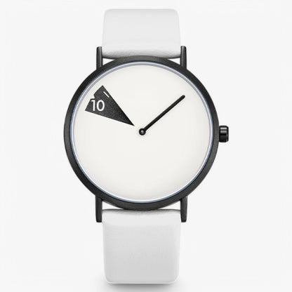 Rotating Dial Womens Watch Elegant Leather Quartz Wristwatch