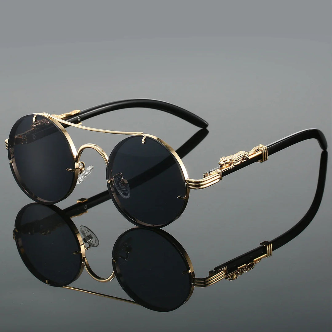 Round Leopard Sunglasses Vintage Retro UV400 Fashion Eyewear