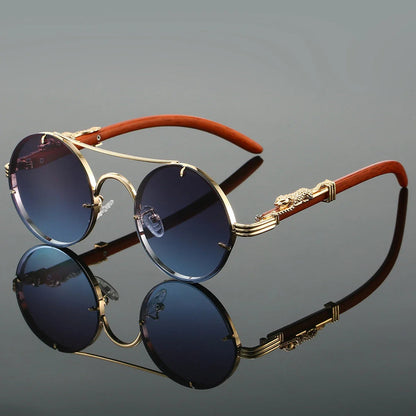 Round Leopard Sunglasses Vintage Retro UV400 Fashion Eyewear