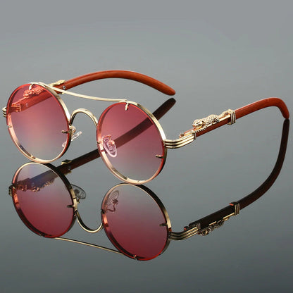 Round Leopard Sunglasses Vintage Retro UV400 Fashion Eyewear