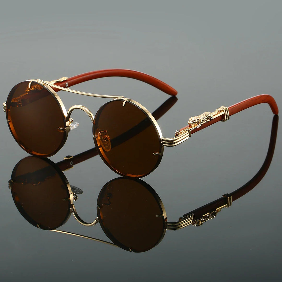 Round Leopard Sunglasses Vintage Retro UV400 Fashion Eyewear