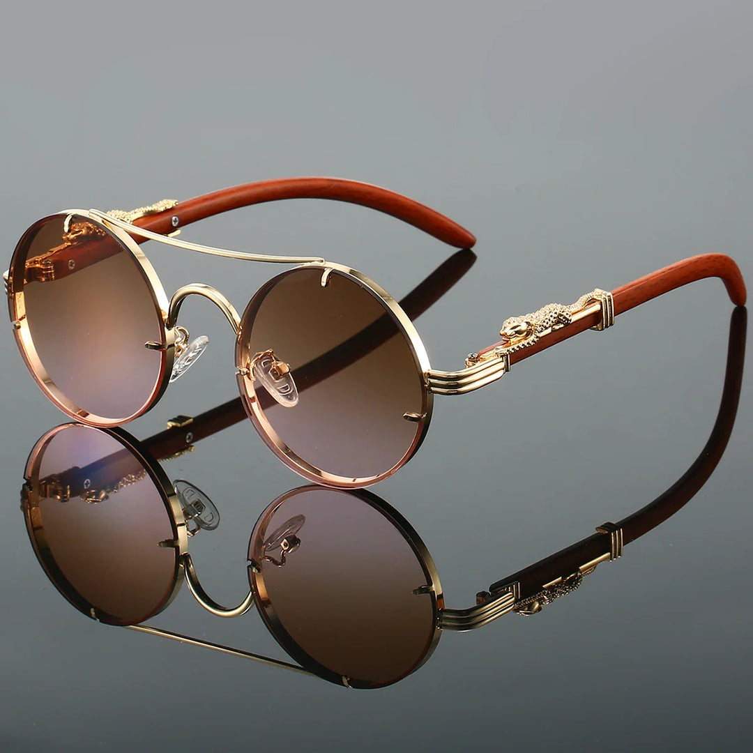 Round Leopard Sunglasses Vintage Retro UV400 Fashion Eyewear