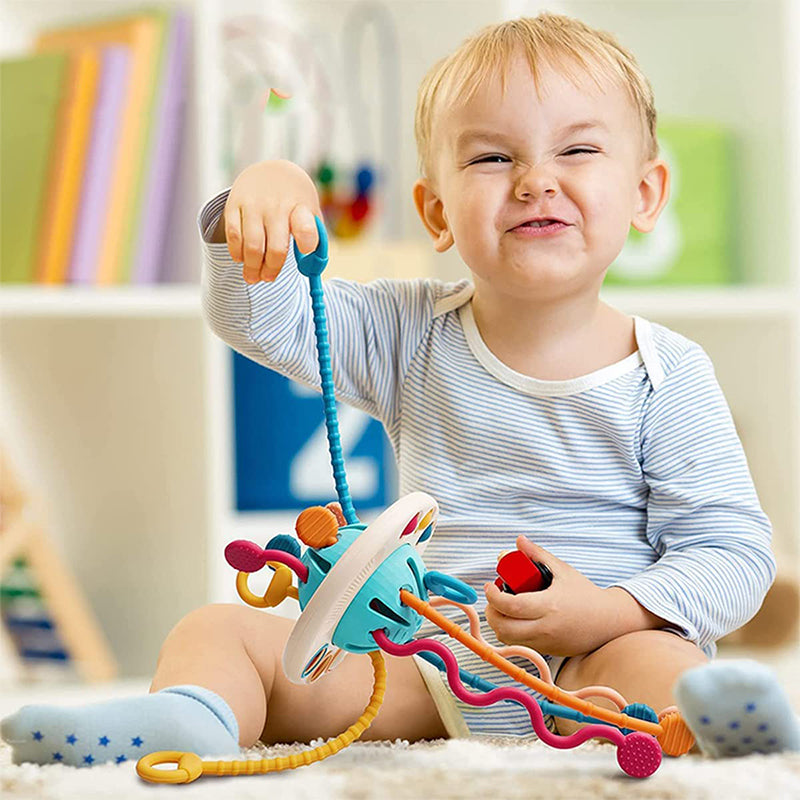 Sensory UFO Pull String Toy Baby Travel Activity Toy
