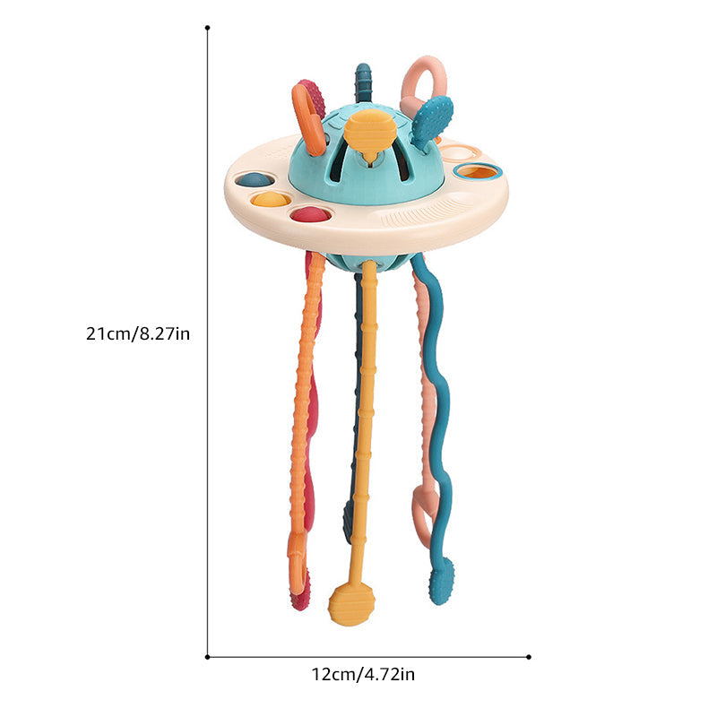 Sensory UFO Pull String Toy Baby Travel Activity Toy