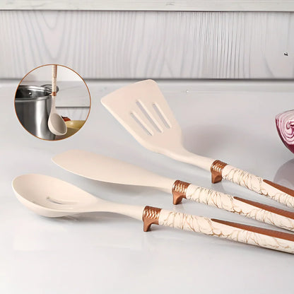 Silicone Kitchen Utensil Set Heat Resistant Cooking Tools With Holder