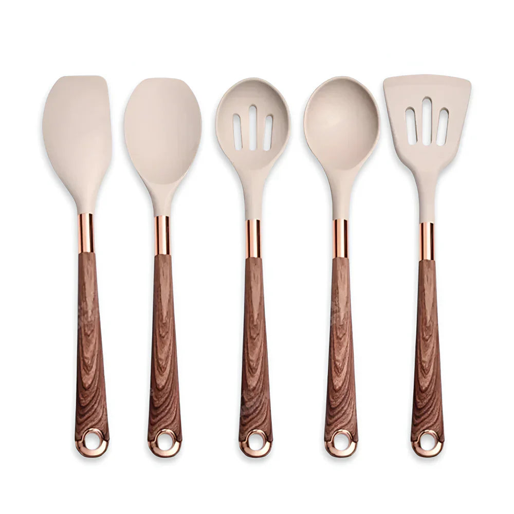 Silicone Kitchen Utensil Set Heat Resistant Non Stick Cooking Tools Collection