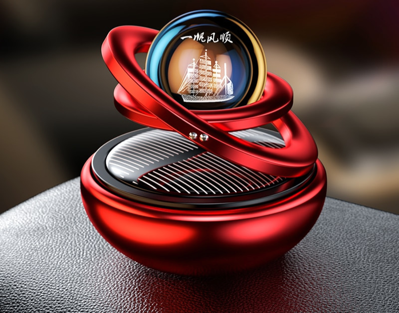 Solar Car Air Freshener 360° Rotating Auto Fragrance Diffuser