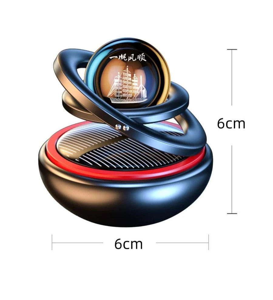 Solar Car Air Freshener 360° Rotating Auto Fragrance Diffuser