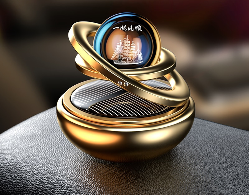 Solar Car Air Freshener 360° Rotating Auto Fragrance Diffuser