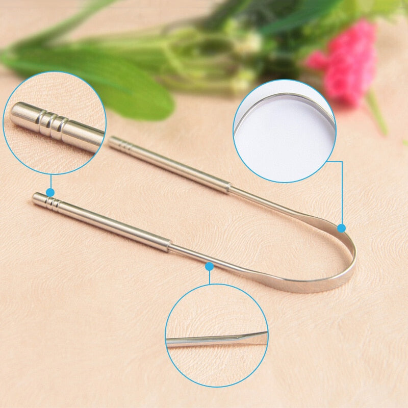 Stainless Steel Tongue Scraper Oral Hygiene Cleaner