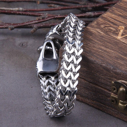 Stainless Steel Viking Wolf Bracelet Nordic Style Jewelry