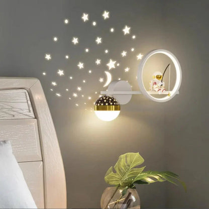 Star Projection Wall Lamp Kids Bedroom Night Light