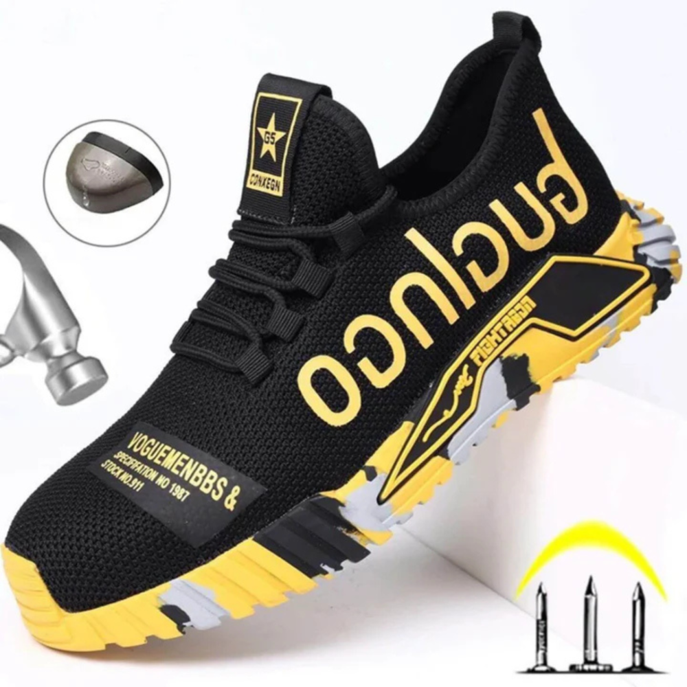 Steel Toe Safety Work Shoes Lightweight Anti Slip Protective Footwear