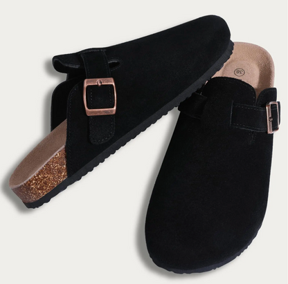 Suede Comfort Sandals Ergonomic Cork Sole Slip On Summer