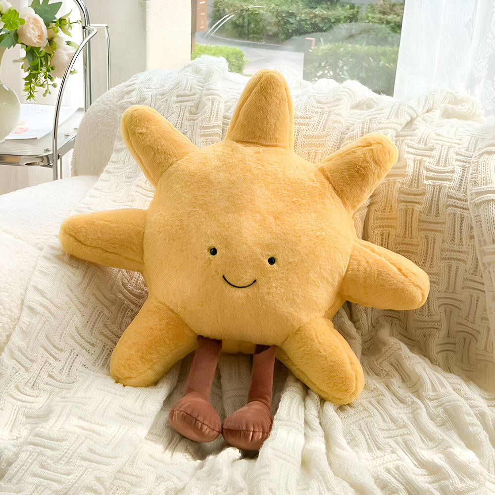 Sun Moon Decorative Pillow Celestial Plush Cushion