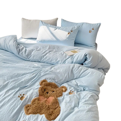 Teddy Bear Plush Bedding Set Soft Cozy Winter Comfort