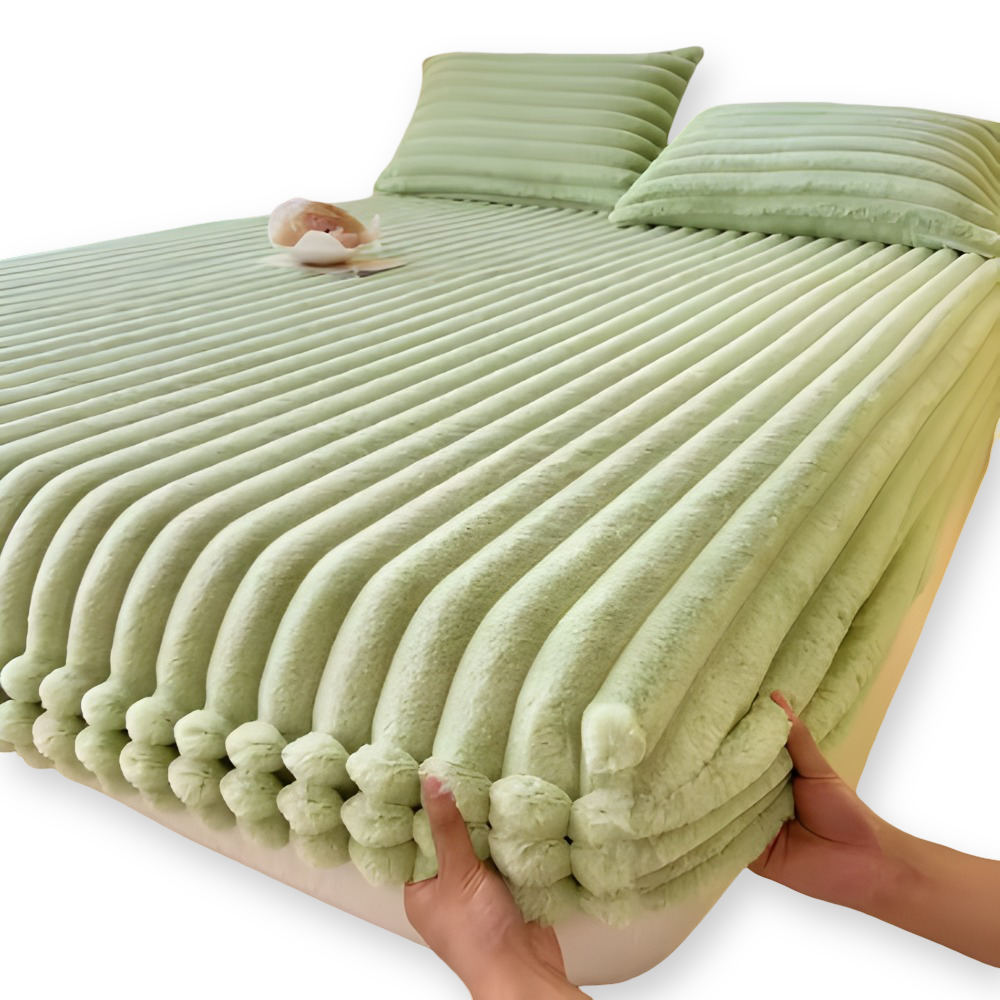 Ultra Soft Ribbed Fitted Sheet Bedding Set With Pillowcases