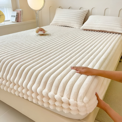 Ultra Soft Ribbed Fitted Sheet Bedding Set With Pillowcases