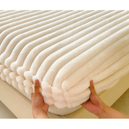 Ultra Soft Ribbed Fitted Sheet Bedding Set With Pillowcases