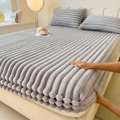 Ultra Soft Ribbed Fitted Sheet Bedding Set With Pillowcases