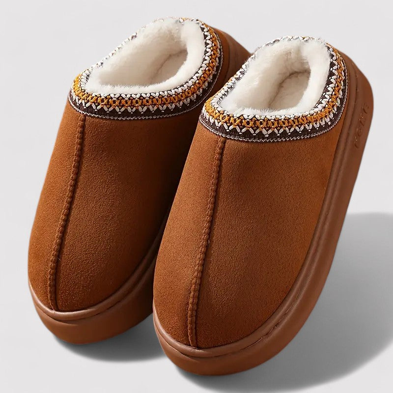 Unisex Soft Slippers Suede Indoor Comfort Anti Slip House Shoes