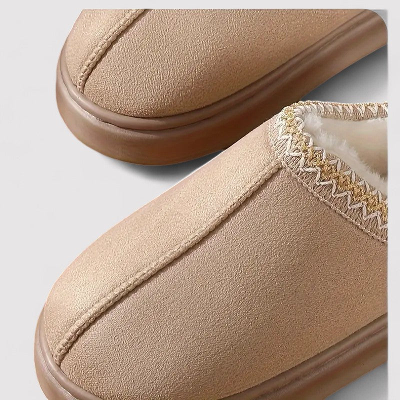 Unisex Soft Slippers Suede Indoor Comfort Anti Slip House Shoes