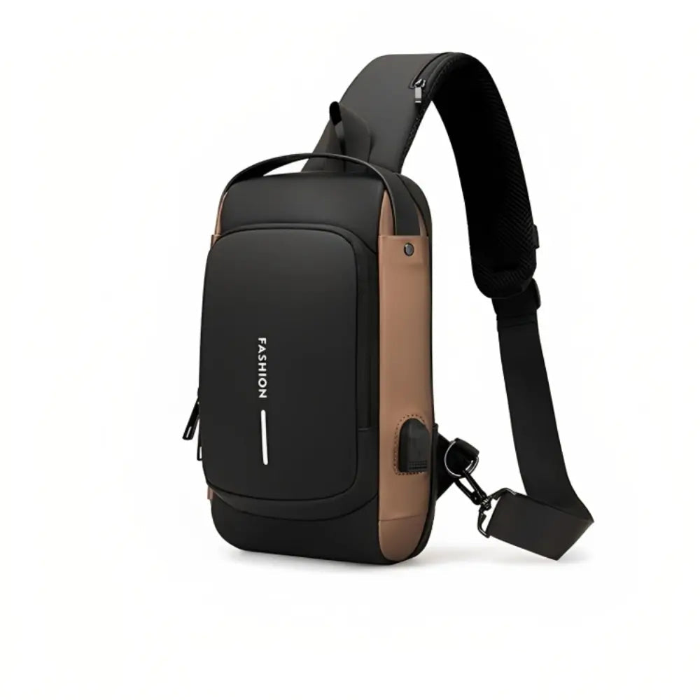 Vexopia - Men’s Waterproof Crossbody Bag with Security Lock and USB Charging Port
