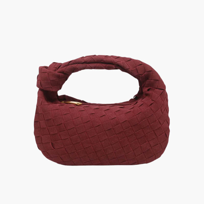 Vexopia – Women’s Mini Vegan Suede Shoulder Bag with Woven Knot Design