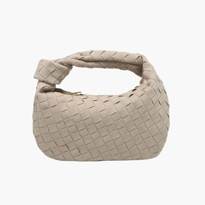 Vexopia – Women’s Mini Vegan Suede Shoulder Bag with Woven Knot Design