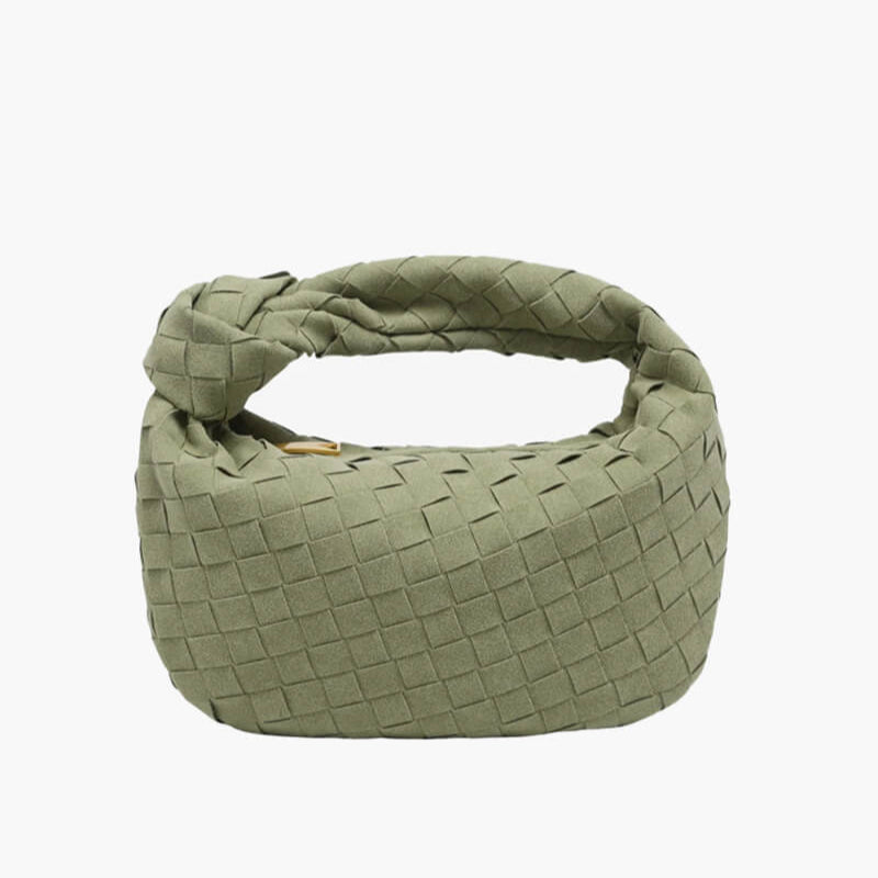 Vexopia – Women’s Mini Vegan Suede Shoulder Bag with Woven Knot Design