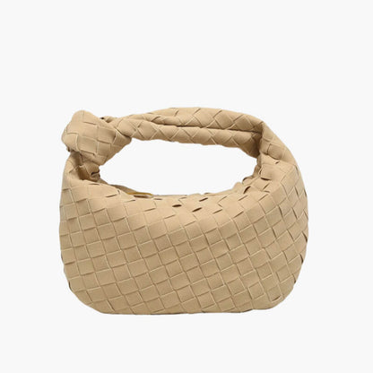 Vexopia – Women’s Mini Vegan Suede Shoulder Bag with Woven Knot Design