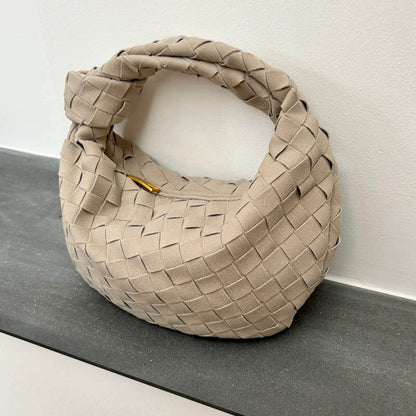 Vexopia – Women’s Mini Vegan Suede Shoulder Bag with Woven Knot Design