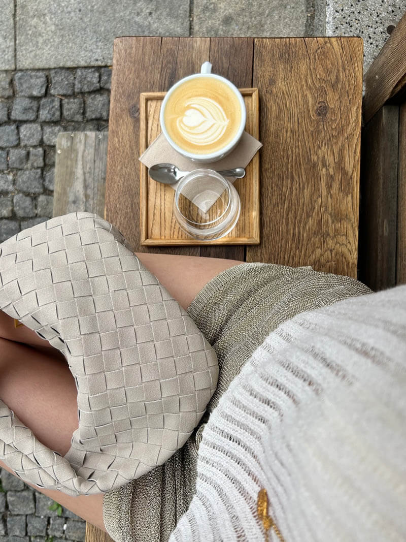 Vexopia – Women’s Mini Vegan Suede Shoulder Bag with Woven Knot Design